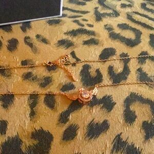 925 Silver Rose-gold Winged Cz Necklace